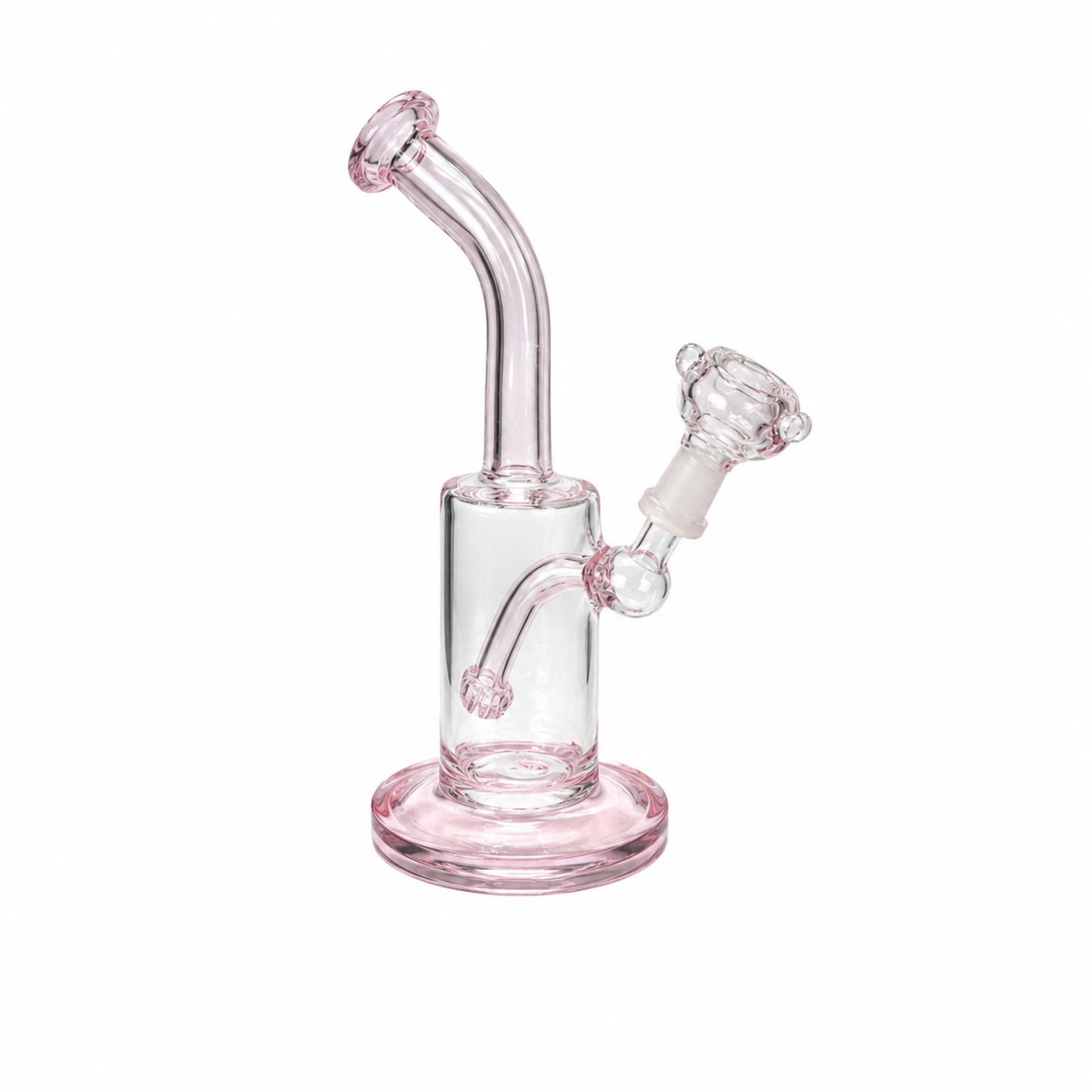 10" Blush Inline Perc Glass Water Pipe