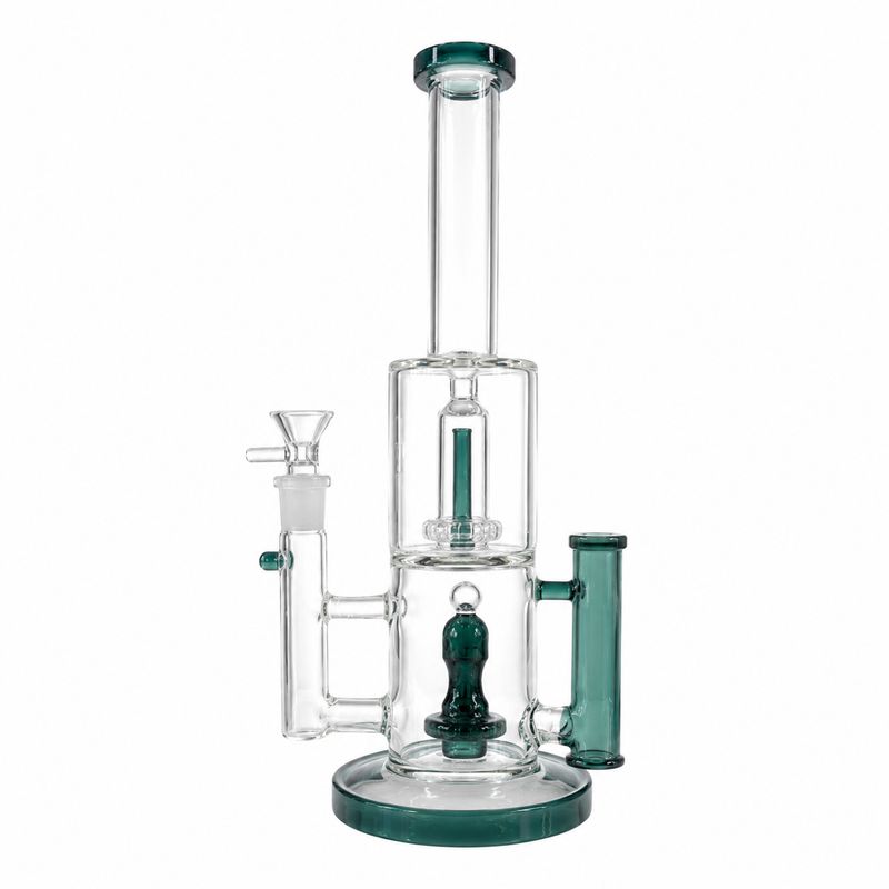 14" Teal Titan Triple-Perc Glass Water Pipe
