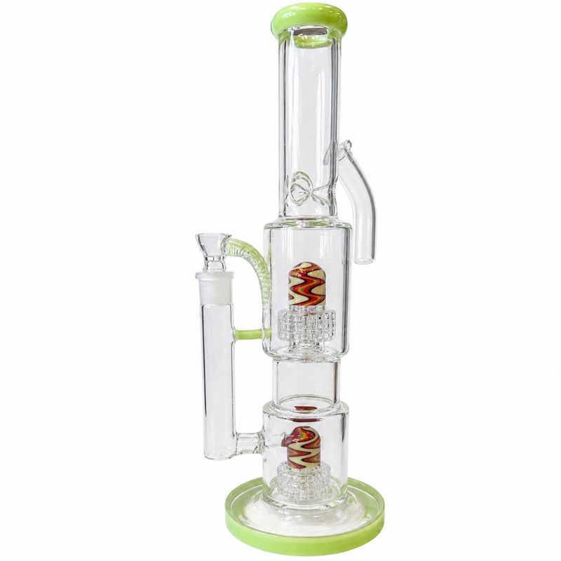 15.5" Jade Chandelier Perc Glass Water Pipe