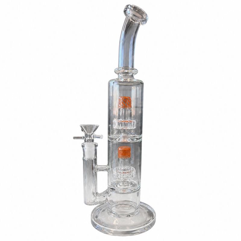 12" Citrus Dual-Chamber Perc Glass Water Pipe
