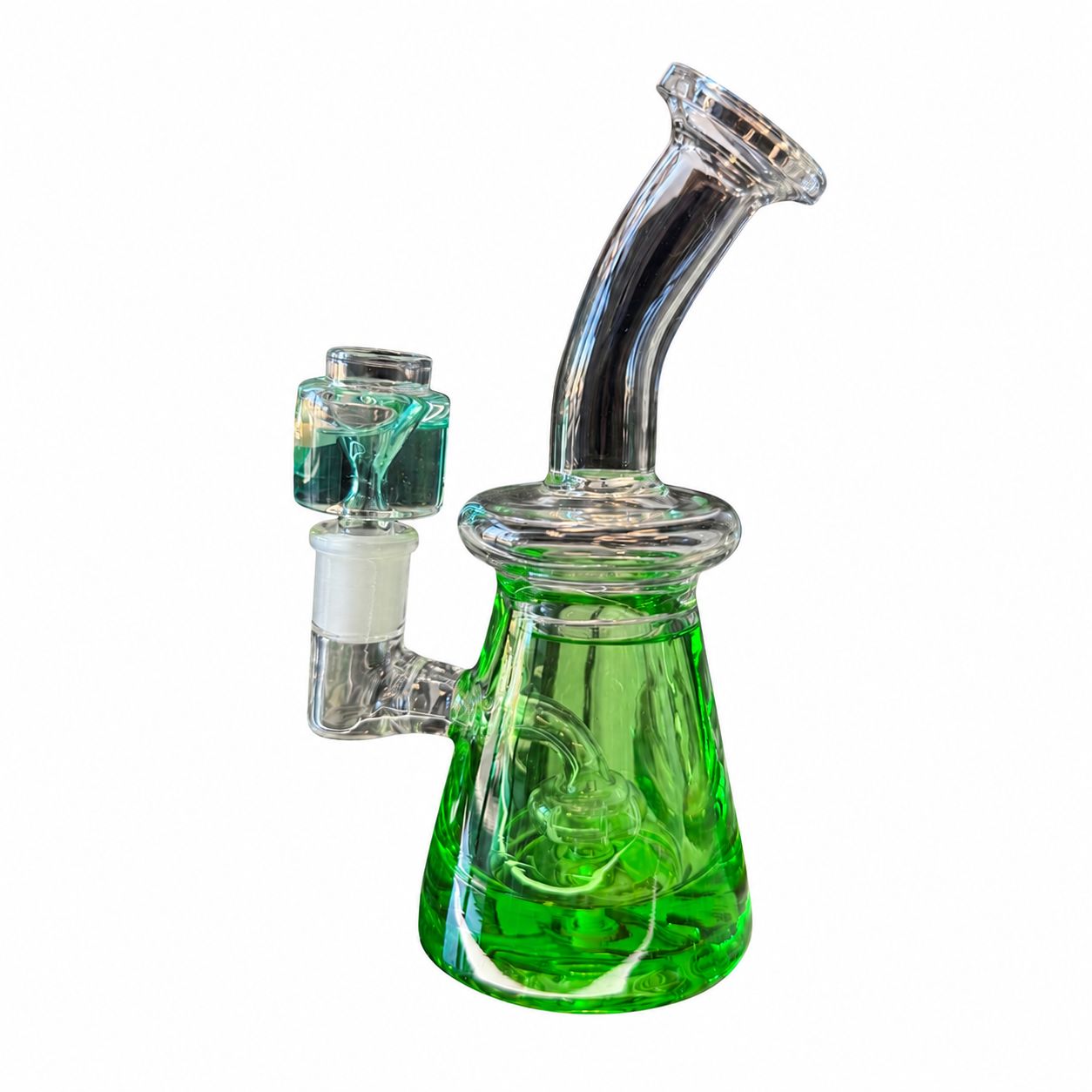 7" Lime Glacier Mini Glass Water Pipe