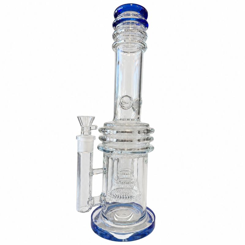 16" Cobalt Triple-Disc Glass Water Pipe