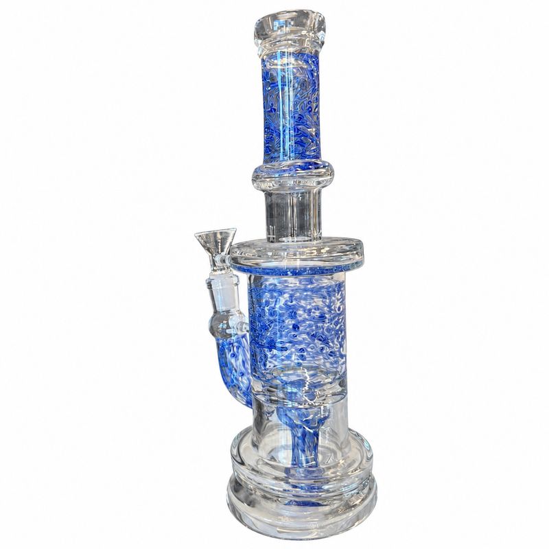 11" Sapphire Triple-Bucket Glass Water Pipe