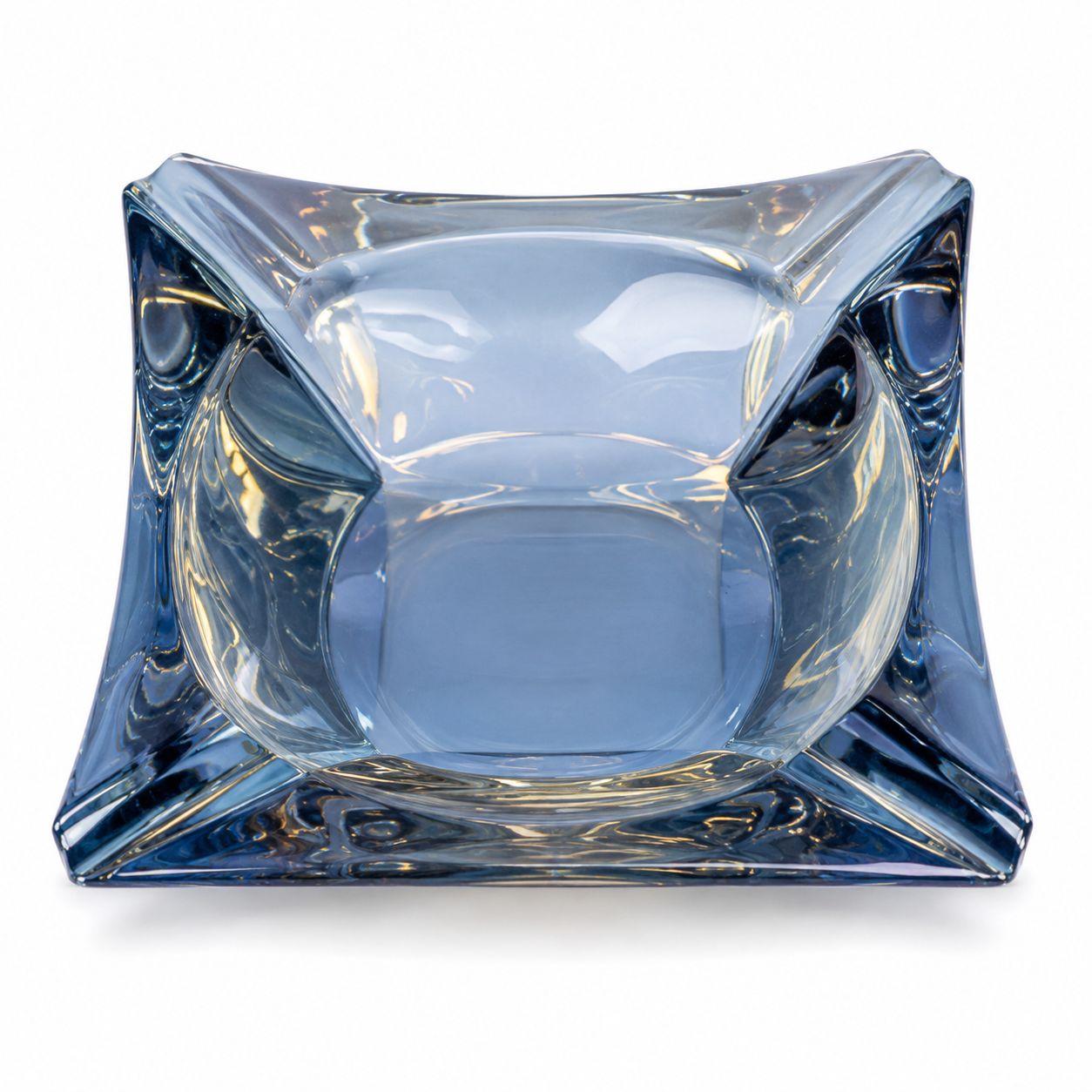 Vector Premium Glass Art Deco Ashtray - Blue