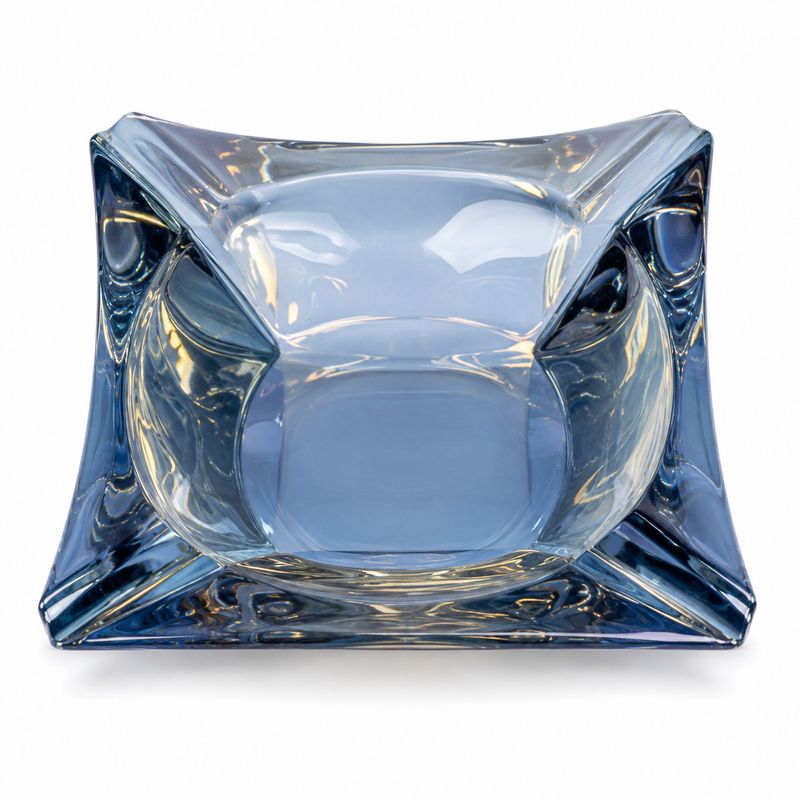 Vector Premium Glass Art Deco Ashtray - Blue