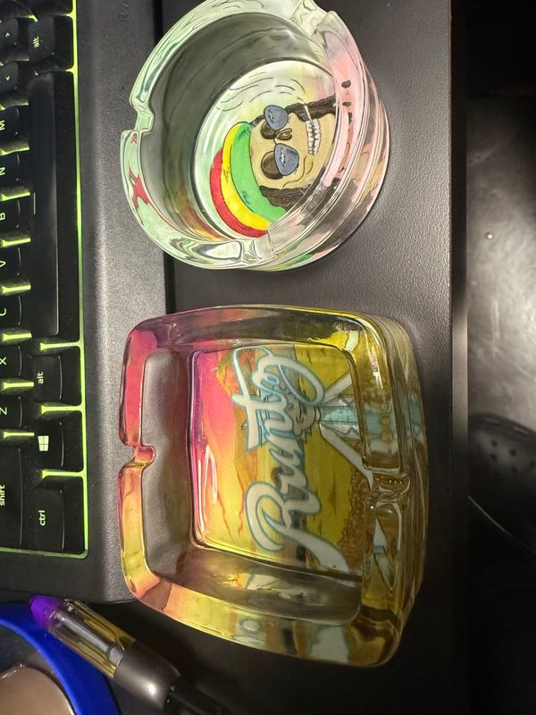 Glass character ashtray