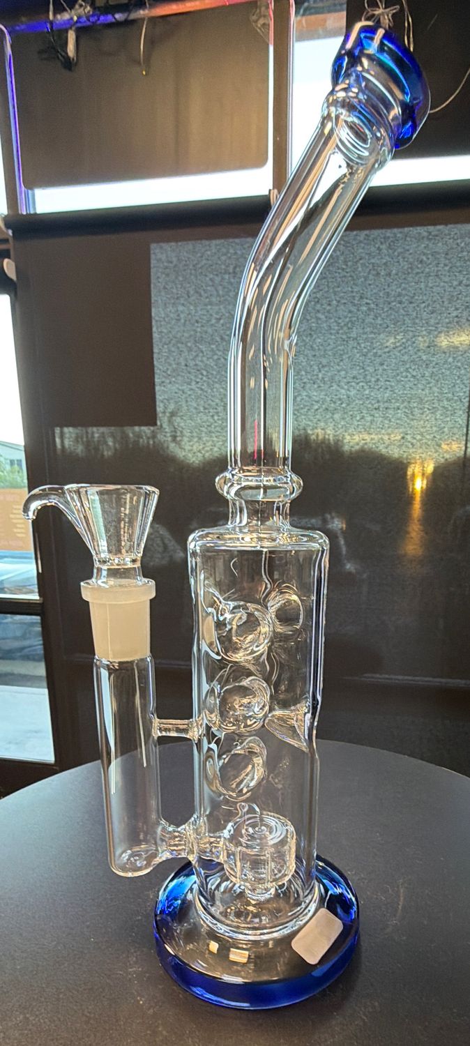 12" Bubble Perc Bent-Neck Glass Water Pipe