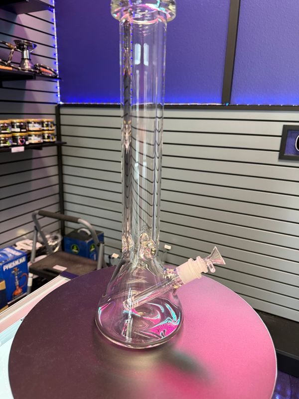 18" Clear Straight Beaker Glass Water Pipe