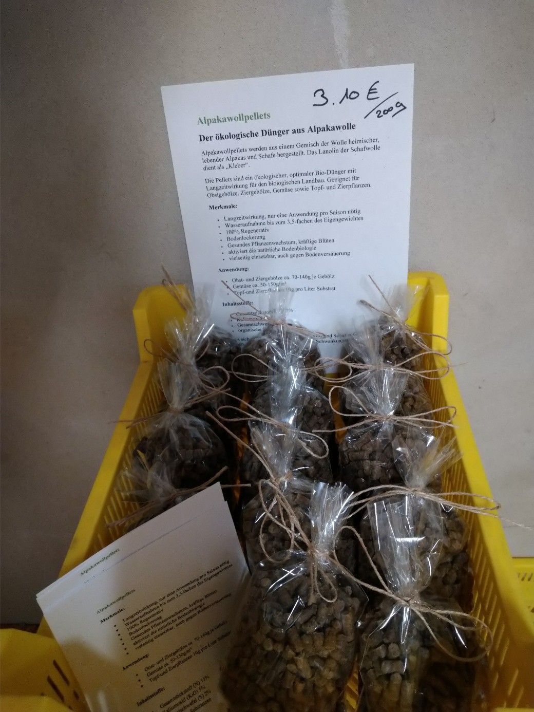 Alpakawollpellets Dünger 200 g