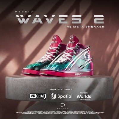 WAVE Meta Sneaker - Pink/Cyan/Silver (Translucent material varies by platform)