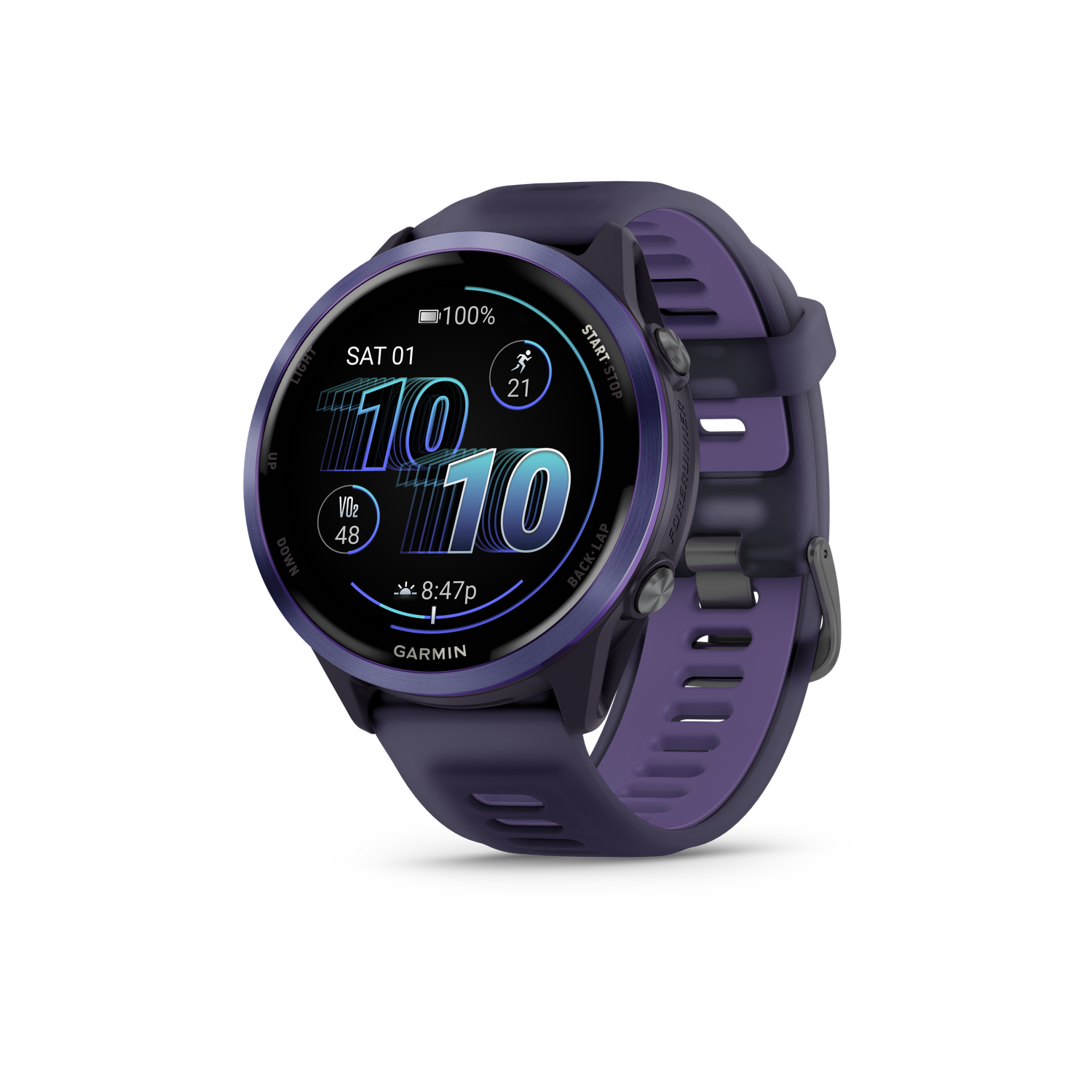 Forerunner 570, Colour: Indigo Aluminum with Translucent Imperial Purple/Indigo Band