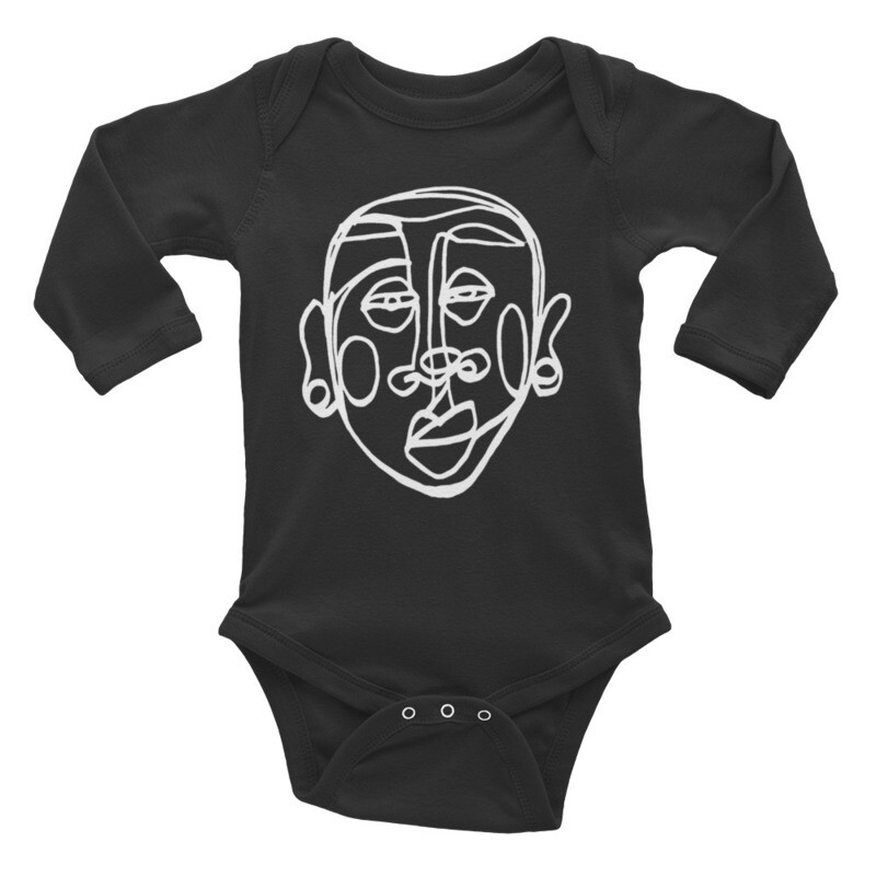 &#39;Face Yourself&#39; Infant Long Sleeve Onesie