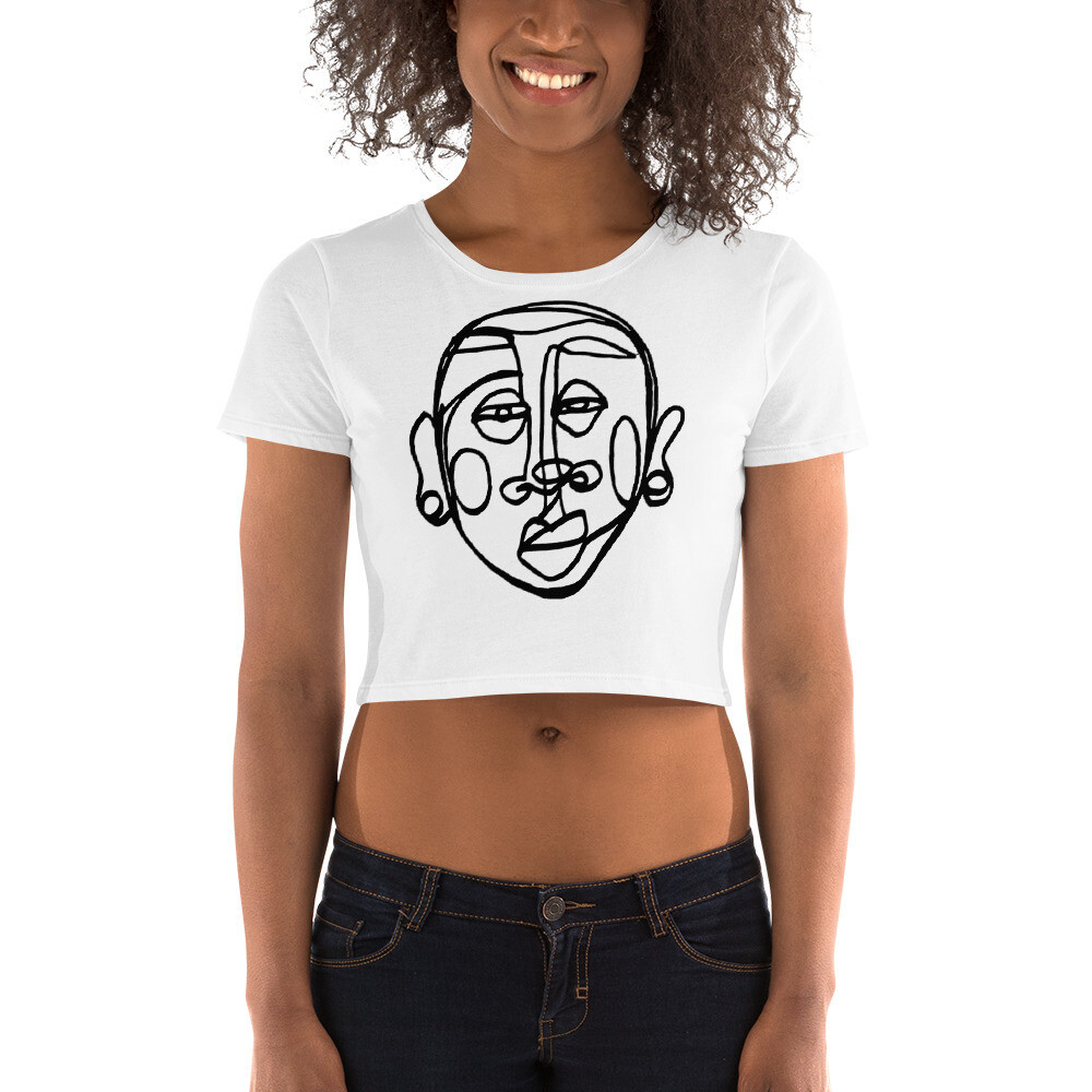 &#39;Face Yourself&#39; Women’s Crop Tee, Color: White, Size: XS/SM