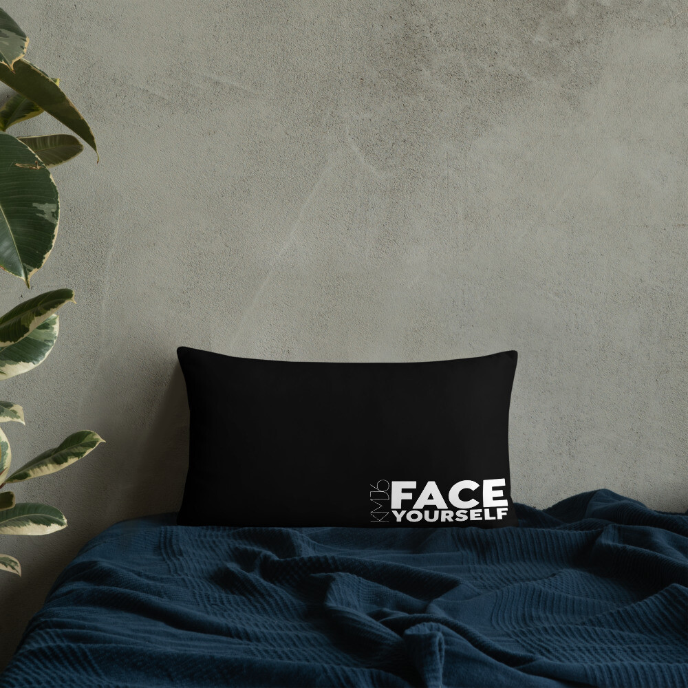 &#39;Face Yourself&#39; Pillow, Size: 20×12