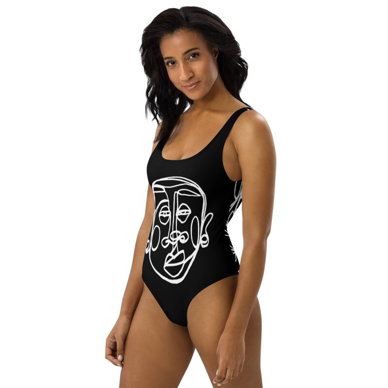 'Face Yourself' One-Piece Swimsuit