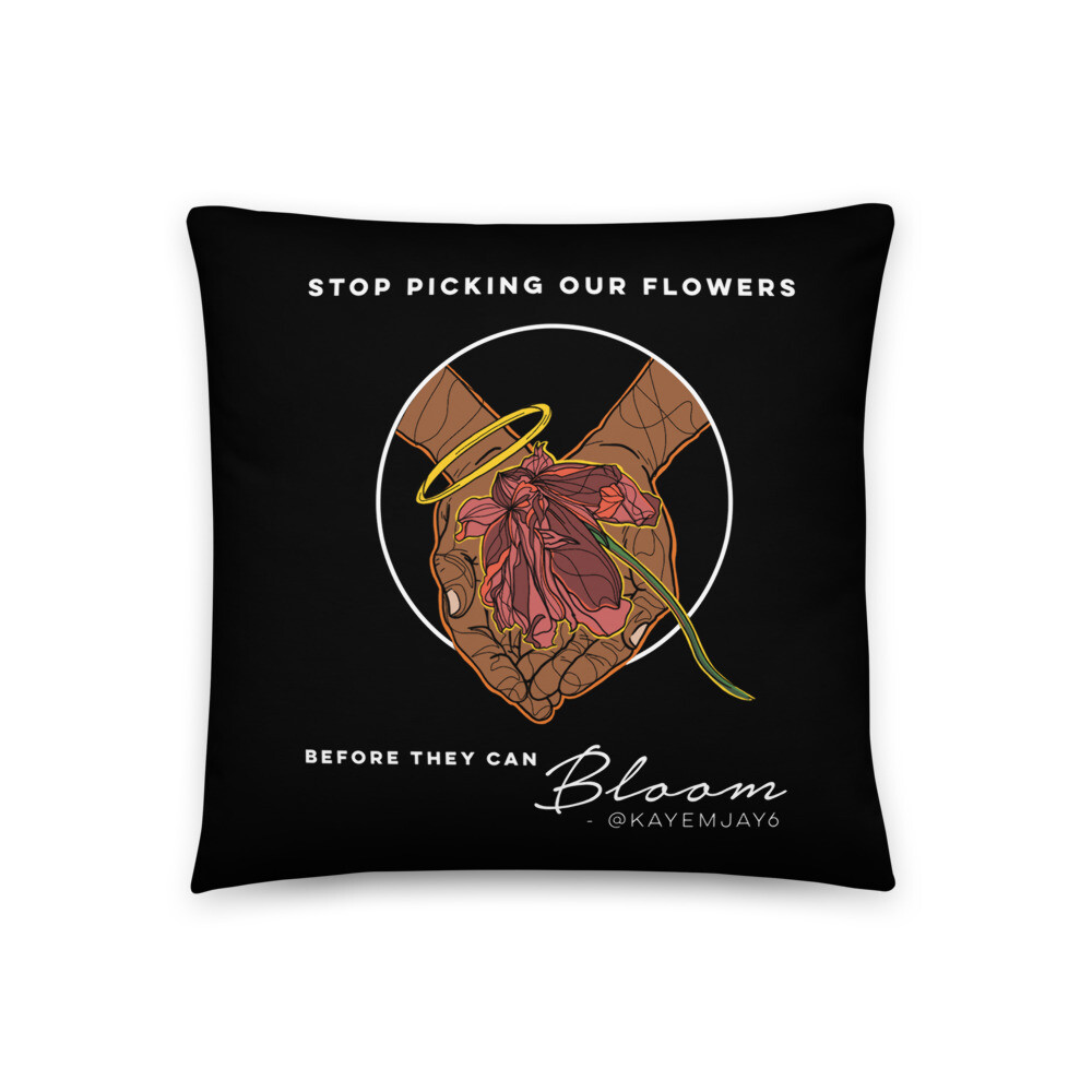 &#39;Let them Bloom&#39; Pillow, Size: 18×18