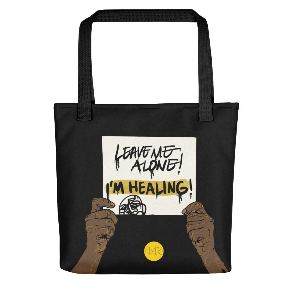 &#39;LMA(Healing)&#39; Tote bag, Color: Black