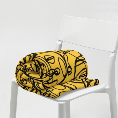 (Yellow) 'Face Yourself' Throw Blanket