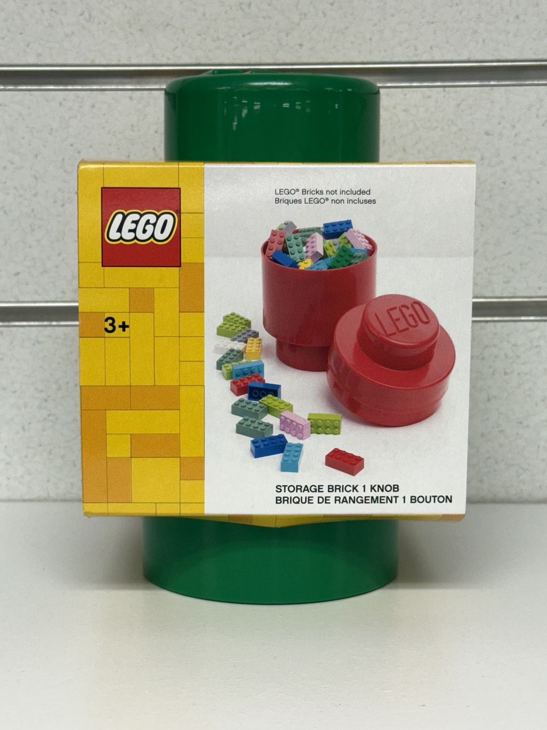 LEGO Storage Brick, 1 Knob, Round - Dark Green