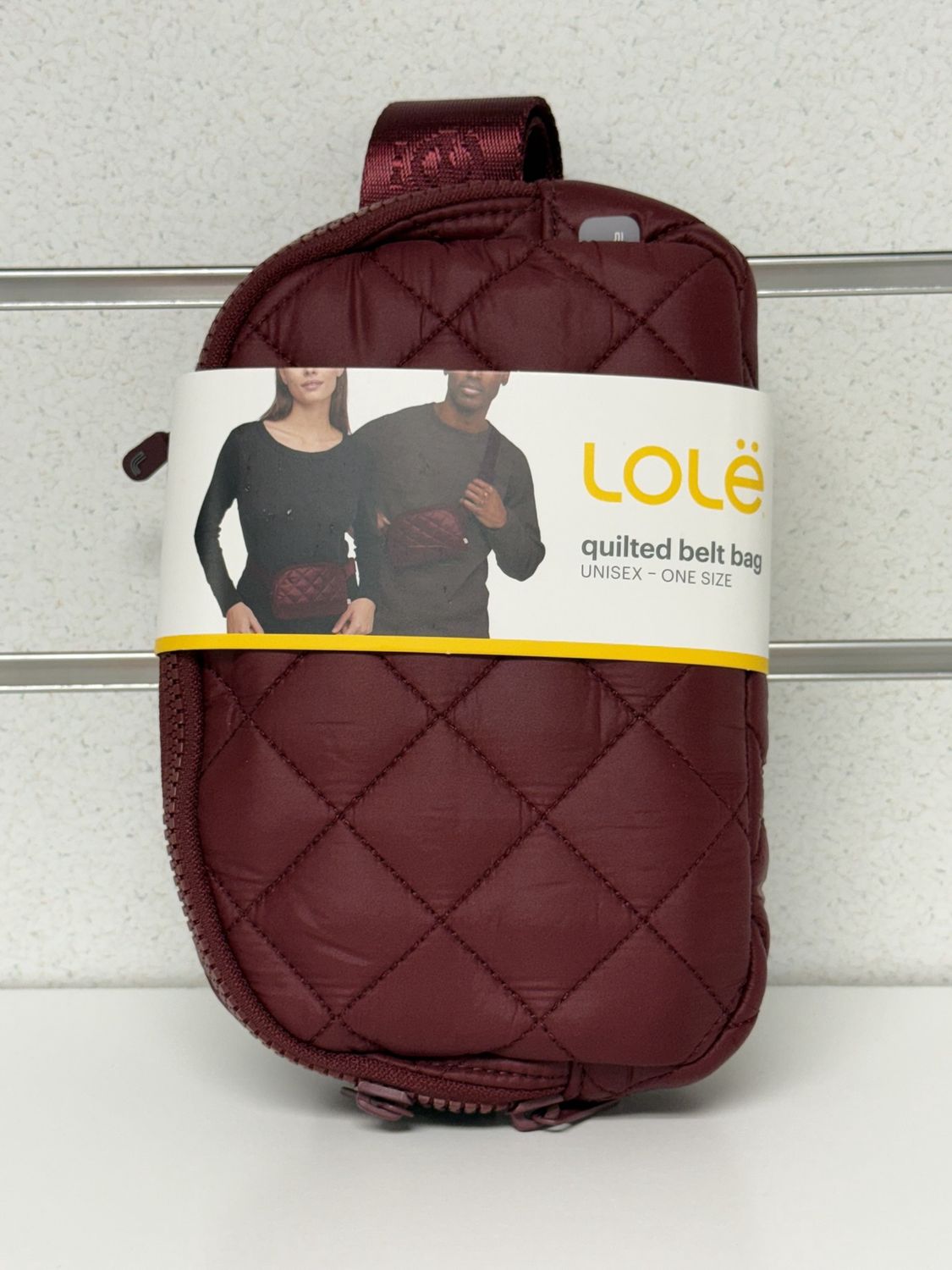 Lole Unisex Quilted Puffer Belt Bag - Burgundy