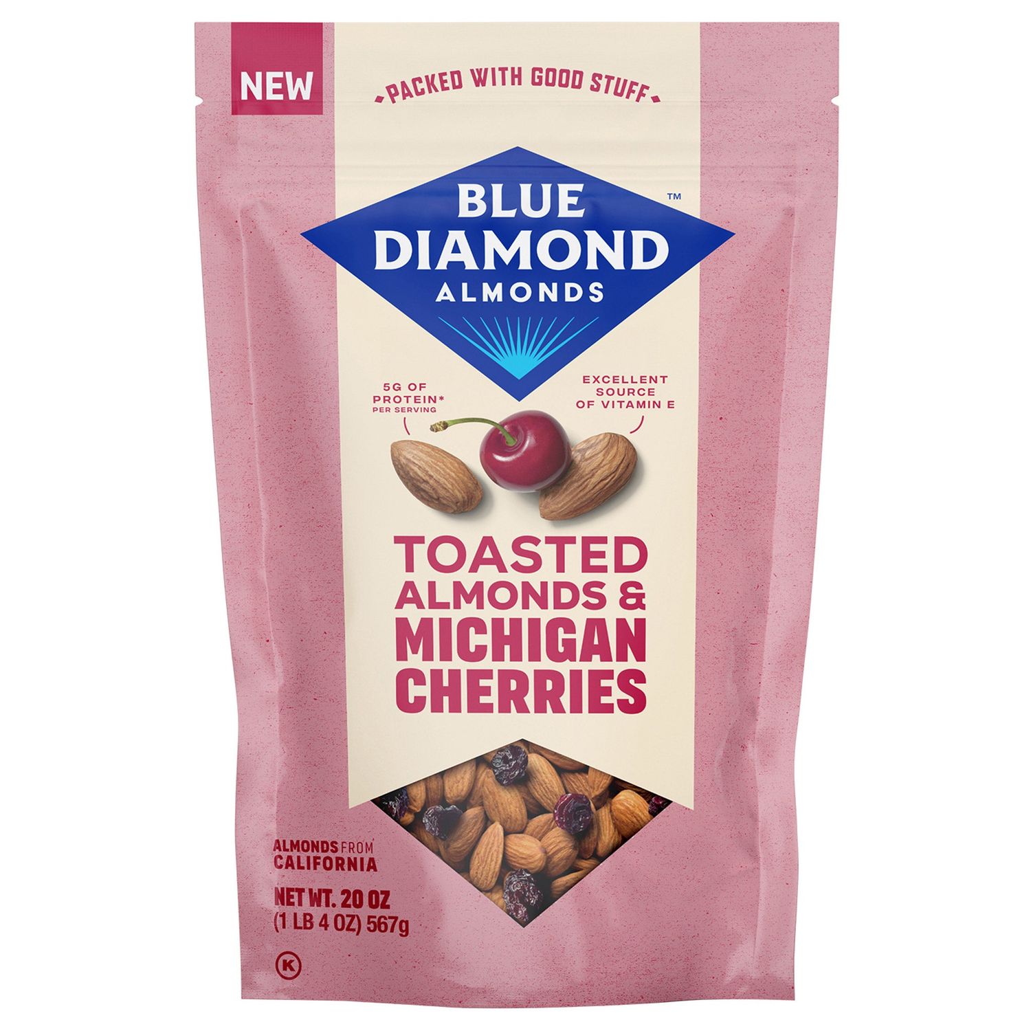 Blue Diamond Toasted Almonds with Michigan Cherries - 20 oz