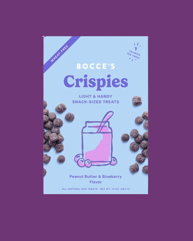 Bocce's Crispies- Peanut Butter &amp; Blueberry Flavor Treats 12oz