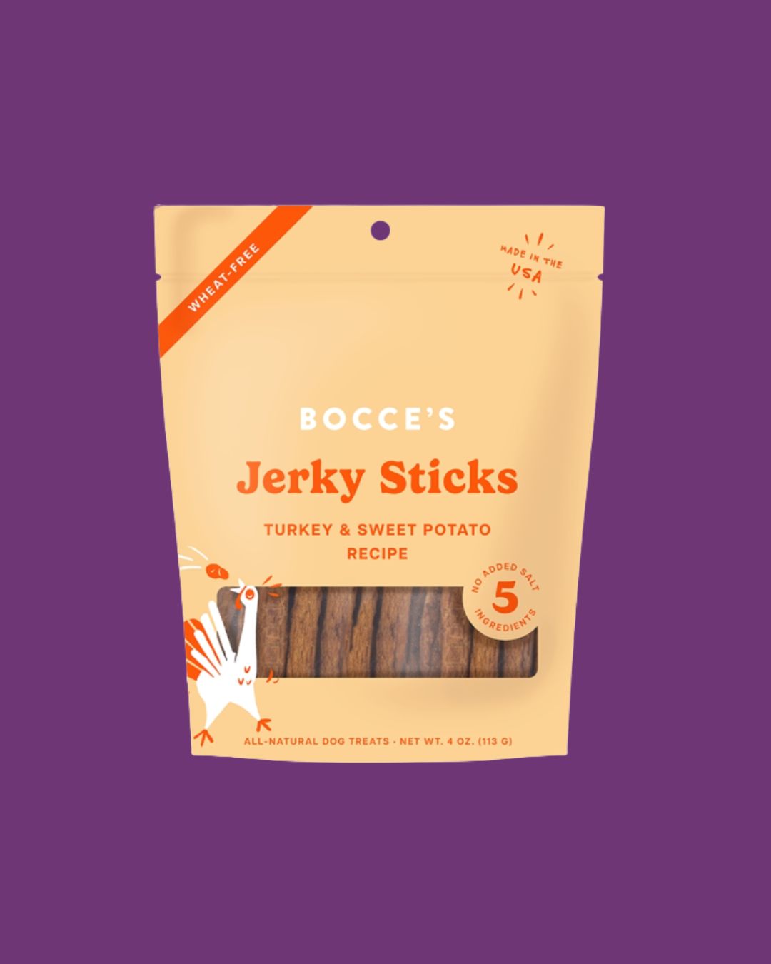 Bocce's- Jerky Stick Dog Treats Turkey and Sweet Potato