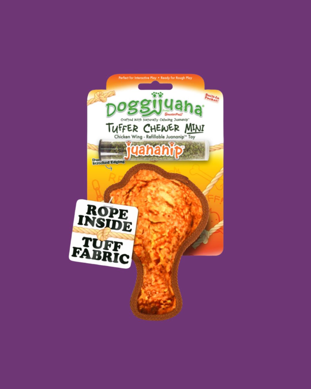 Doggijuana- Tuffer Chewer Chicken Wing Dog Toy Mini