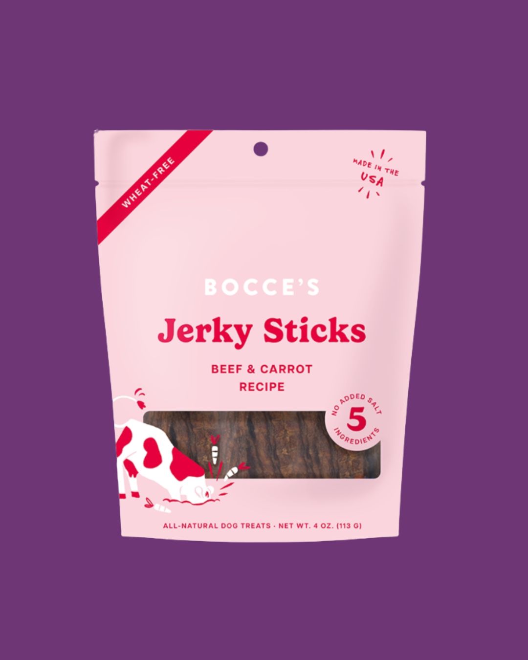 Bocce's- Jerky Sticks Dog Beef and Carrot 4oz