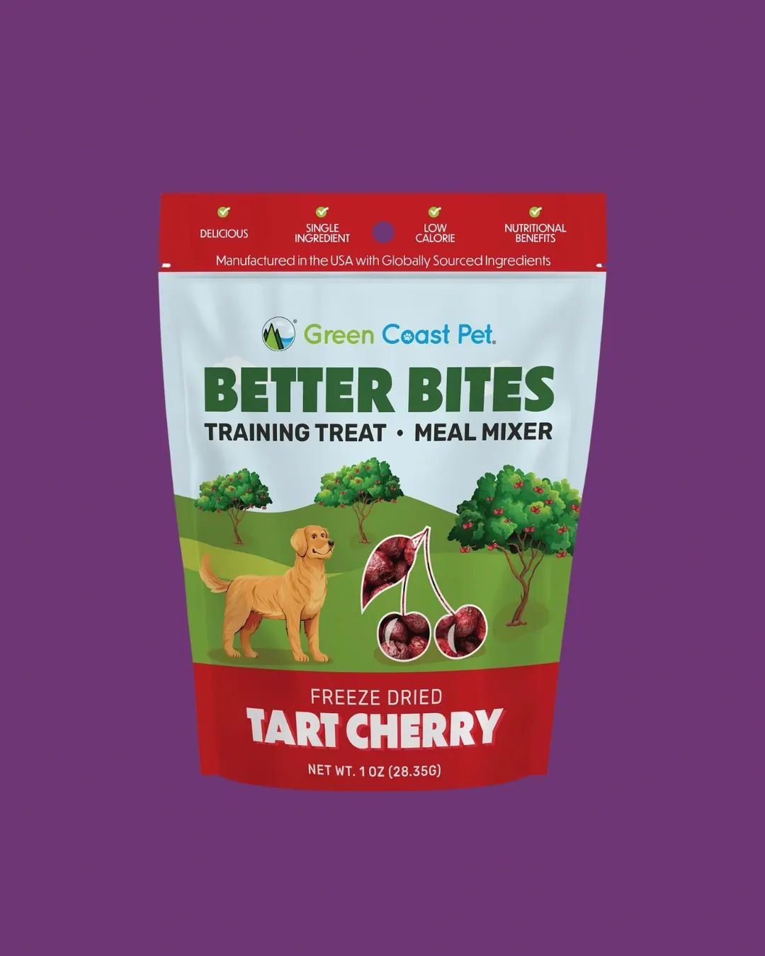 Green Coast Pet - Better Bites Dog Treats and Topper 1oz - Tart Cherry