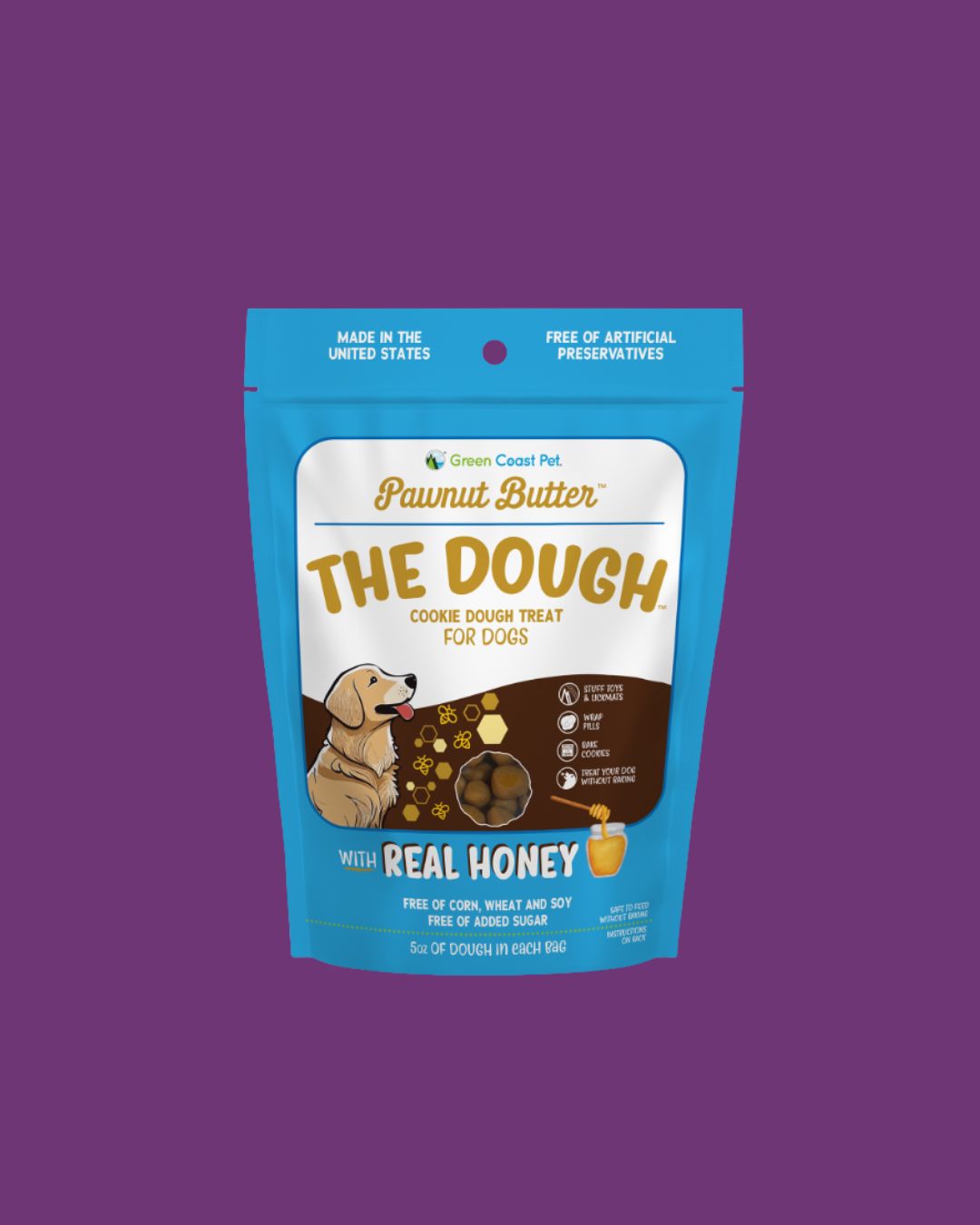 Green Coast Pet- Pawnut Butter Dough 5oz Honey
