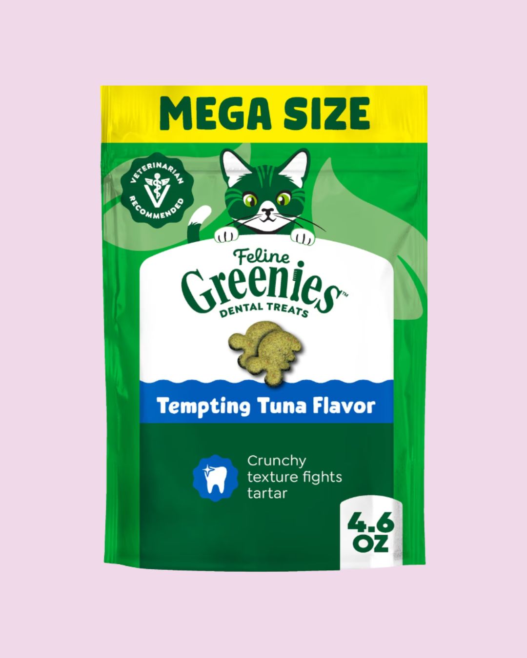 Feline Greenies- Dental Treats Tempting Tuna Mega Size 4.6oz