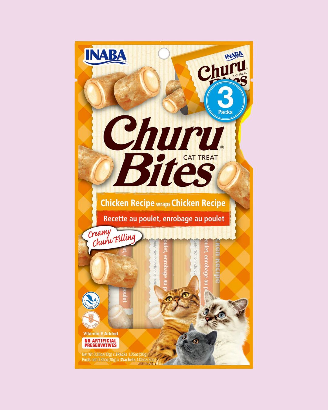 Churu Bites- Chicken Recipe Wraps with Chicken Cat Treats 3pk
