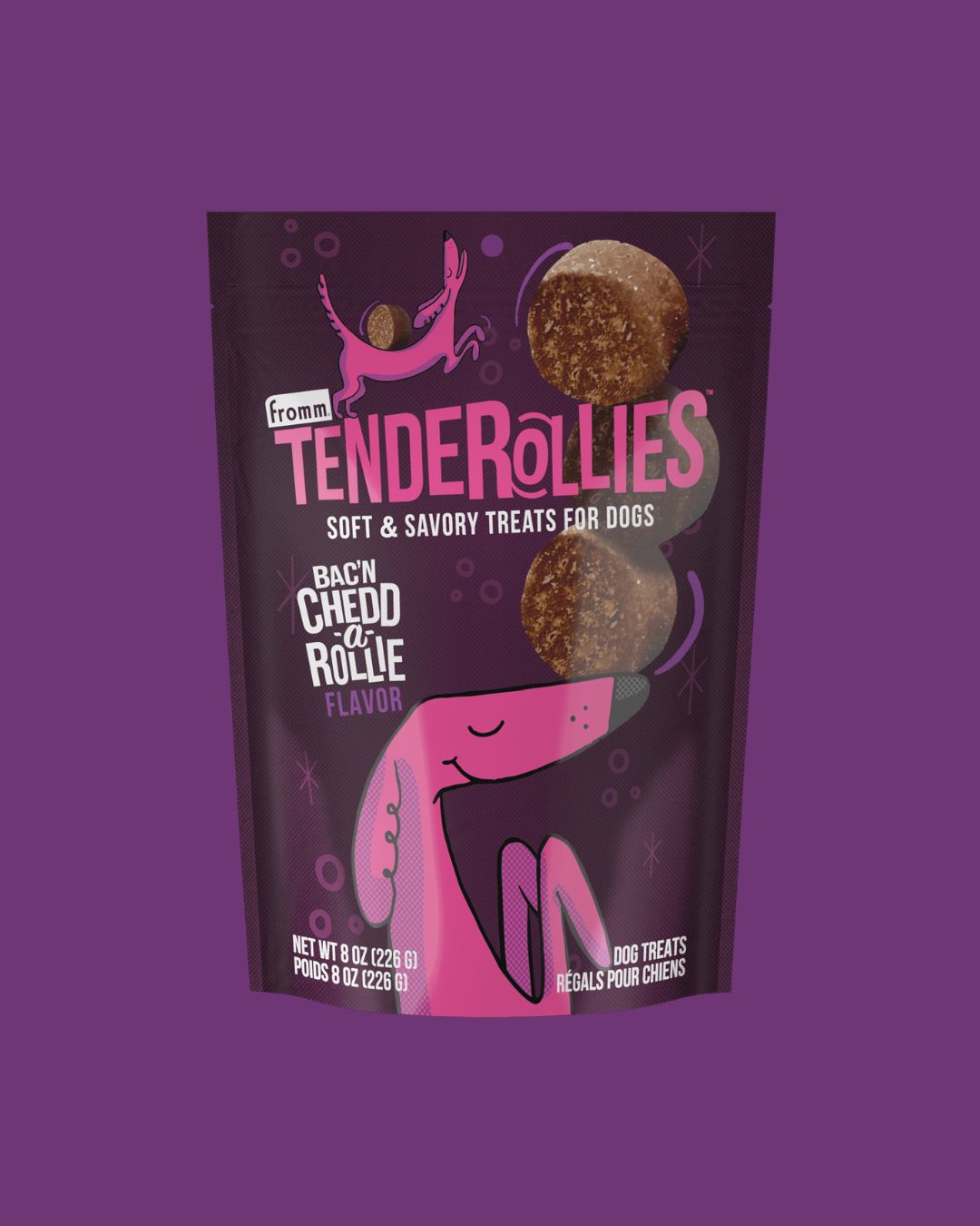 Tenderollies Soft &amp; Savory Treats for Dogs, Flavors: Bacon Ched-a-rollie