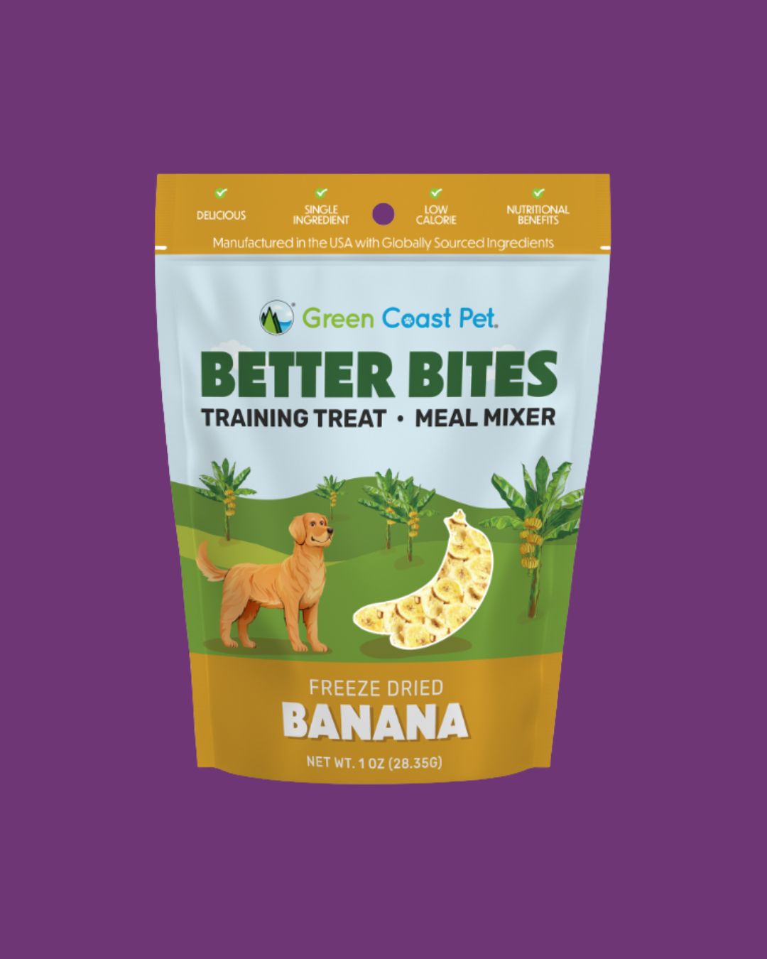 Green Coast Pet- Freeze Dried Banana 1oz
