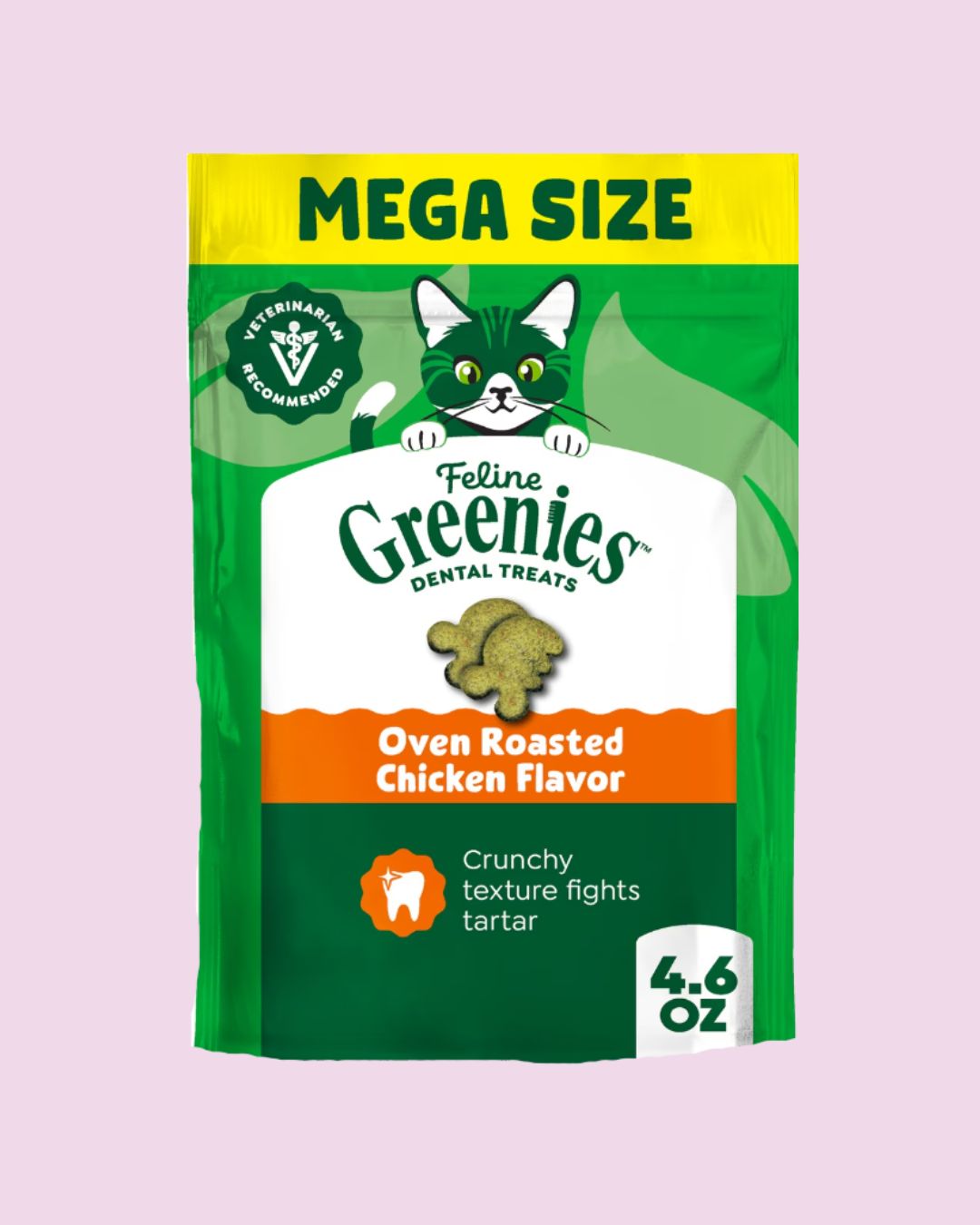 Feline Greenies- Dental Treats Oven Roasted Chicken Mega Size 4.6oz