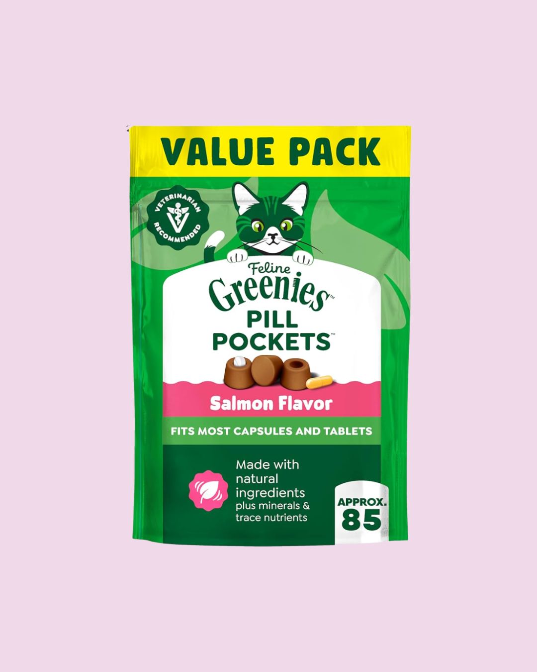 Feline Greenies- Pill Pockets Salmon Flavor 85-pack 3oz