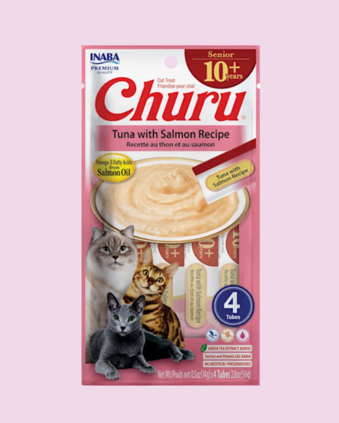 Churu Senior Plus- Tuna with Salmon Recipe Cat Treat 4pk