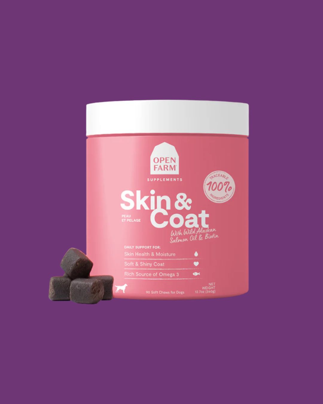Open Farm- Skin and Coat Dog Chew 90ct