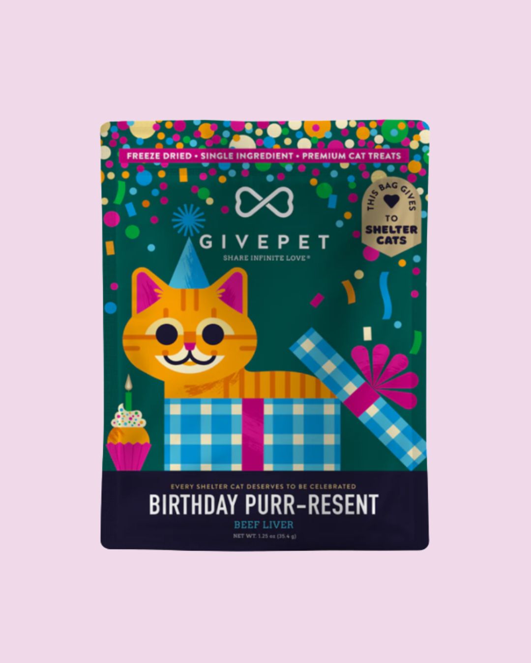GivePet- Birthday Purr-resent Cat Treats 1.25oz