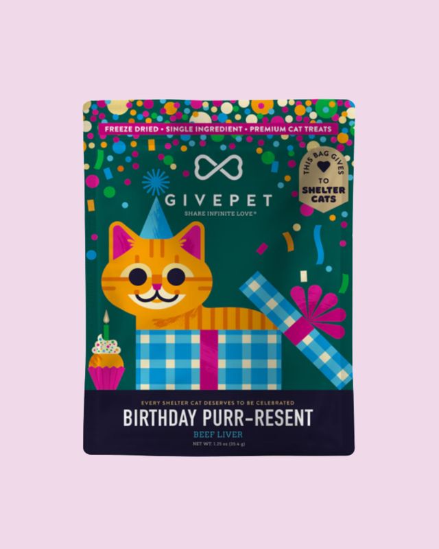 GivePet- Birthday Purr-resent Cat Treats 1.25oz