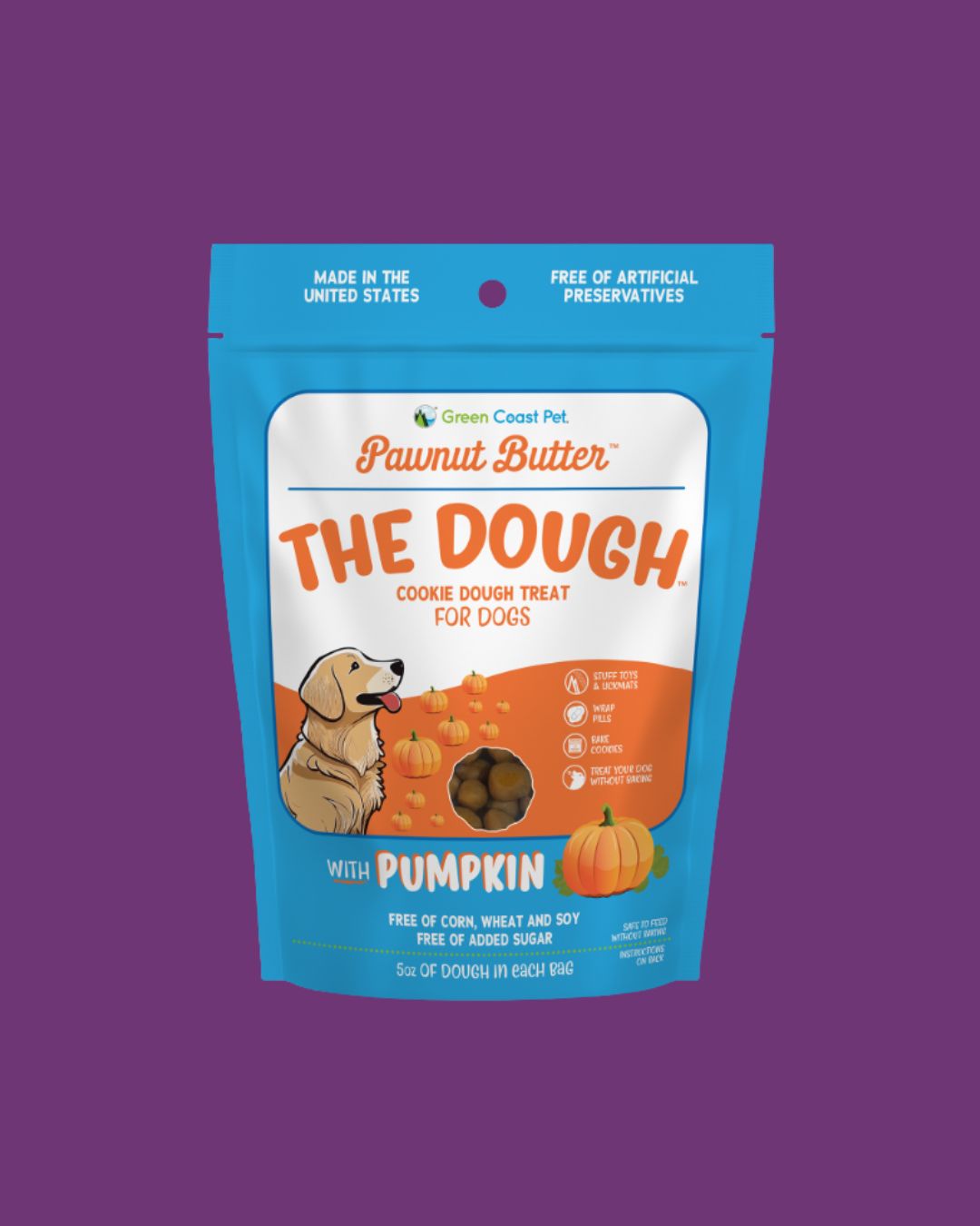 Green Coast Pet- Pawnut Butter Dough 5oz Pumpkin