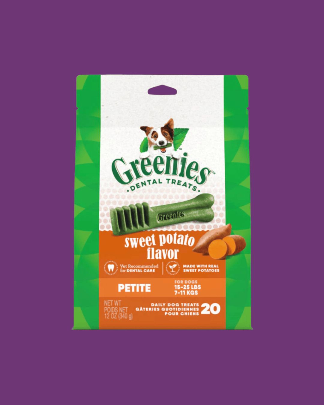 Greenies- Dog Dental Treats- Sweet Potato- Petite 20pk