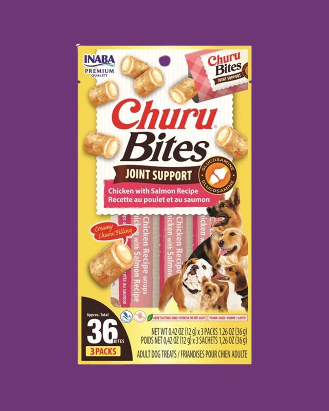 Churu Bites Dog Treat- Joint Support Chicken with Salmon Recipe 3pk
