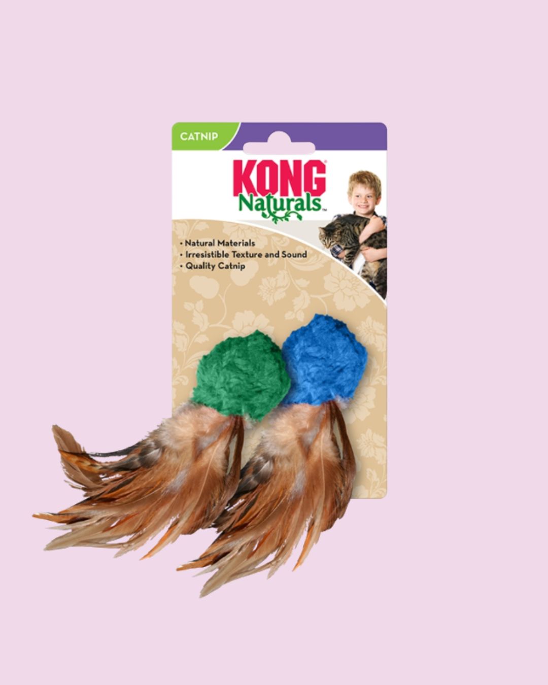 Kong Naturals- Catnip Ball and Feather 2-pack