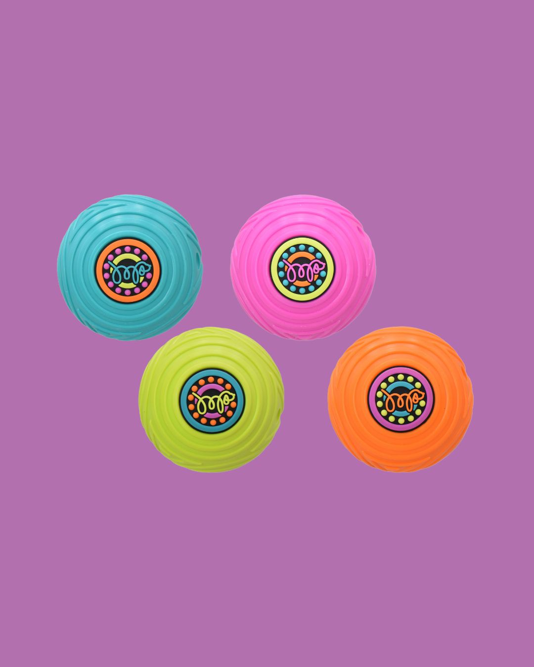 MULTIPET- DOG GROOVERZ TPR BALL 3.5 INCHES, Color: Orange