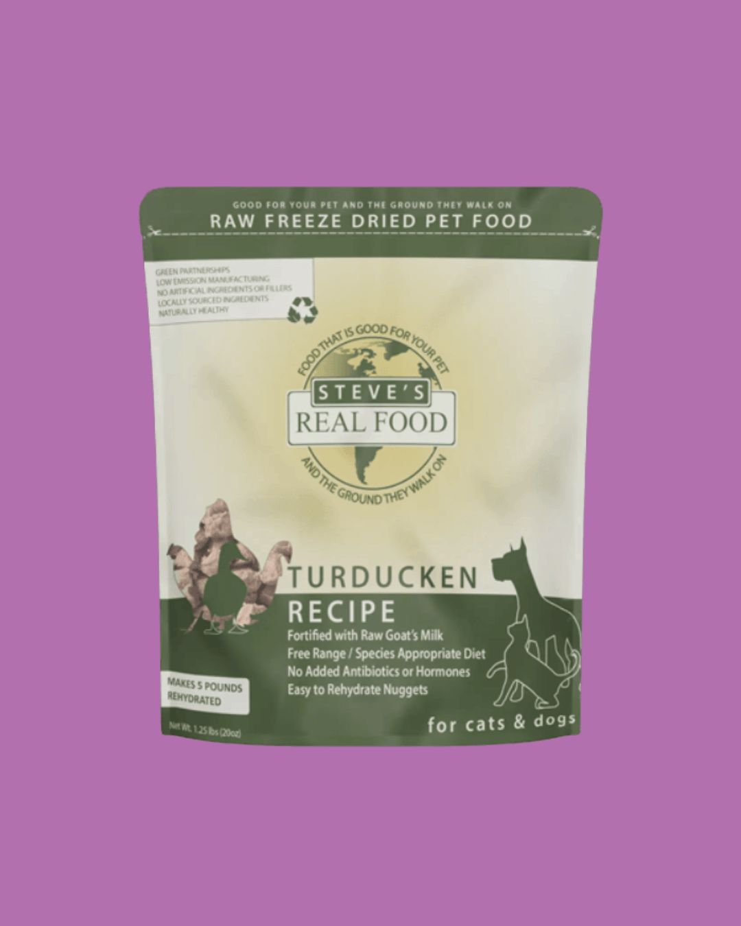 Steve's Real Food- Raw Freeze Dried Turducken Pet Food 20oz