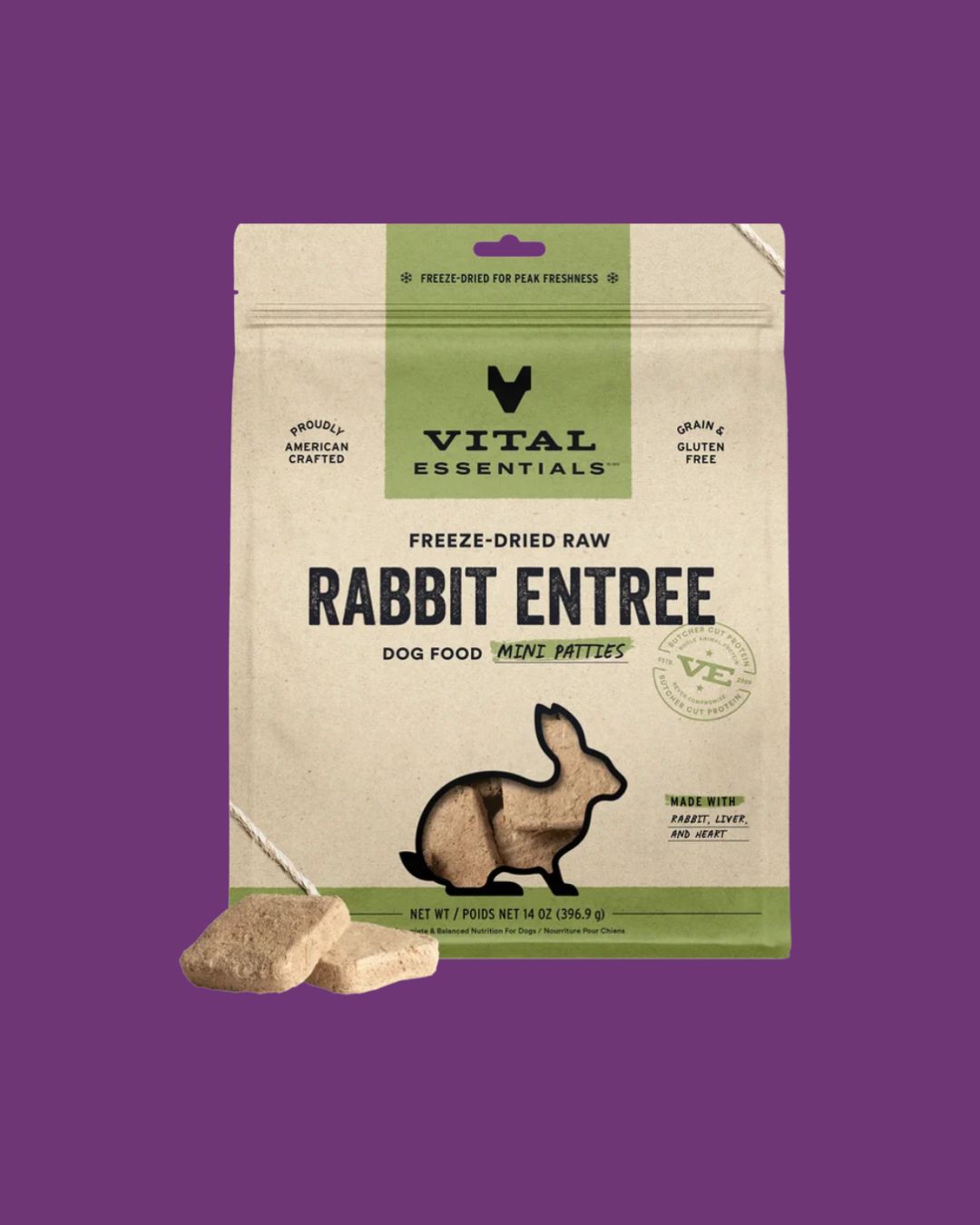 Vital Essentials - Freeze-Dried 14oz Dog Rabbit Mini Patties