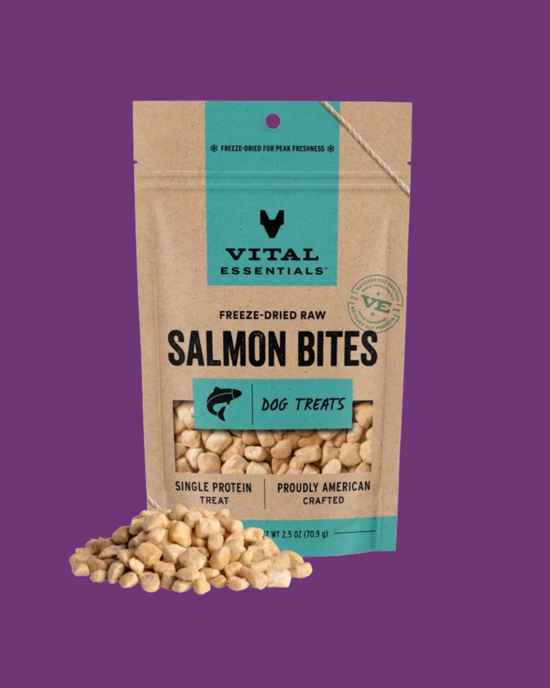 Vital Essentials- Salmon Bites Dog Treats 5oz