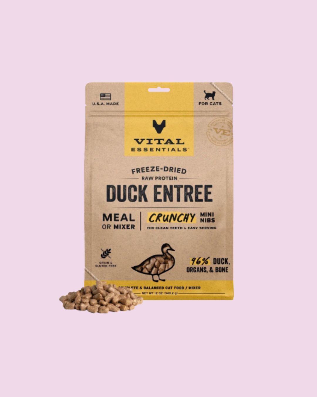 Vital Essentials - Freeze Dried Duck Mini Nibs for Cats 8oz